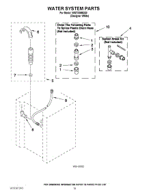 13 - Water System Parts parts for Whirlpool Washer Dryer Combo WGT3300XQ0 from AppliancePartsPros.com