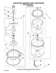 10 - Agitator, Basket And Tub Parts parts for Whirlpool Washer Dryer Combo WET3300XQ0 from AppliancePartsPros.com