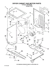 03 - Dryer Cabinet And Motor Parts parts for Whirlpool Washer Dryer Combo YWET3300XQ0 from AppliancePartsPros.com