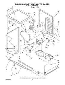 03 - Dryer Cabinet And Motor Parts parts for Whirlpool Washer Dryer Combo WGT3300SQ2 from AppliancePartsPros.com