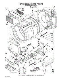 04 - Dryer Bulkhead Parts parts for Whirlpool Washer Dryer Combo YWET3300XQ0 from AppliancePartsPros.com
