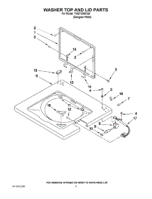 06 - Washer Top And Lid Parts parts for Whirlpool Washer Dryer Combo YWET3300XQ0 from AppliancePartsPros.com