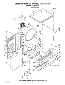 03 - Dryer Cabinet And Motor Parts parts for Whirlpool Washer Dryer Combo YLTE5243DQA from AppliancePartsPros.com