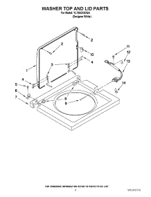 06 - Washer Top And Lid Parts parts for Whirlpool Washer Dryer Combo YLTE5243DQA from AppliancePartsPros.com