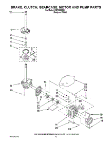 08 - Brake, Clutch, Gearcase, Motor And Pump Parts parts for Whirlpool Washer Dryer Combo WGT3300SQ2 from AppliancePartsPros.com