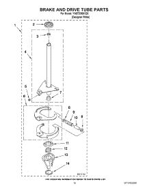 12 - Brake And Drive Tube Parts parts for Whirlpool Washer Dryer Combo YWET3300XQ0 from AppliancePartsPros.com