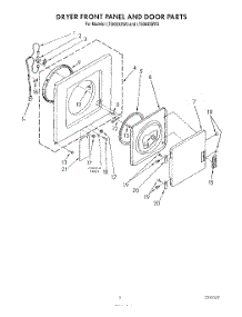 03 - Dryer Front Panel And Door parts for Whirlpool Washer Dryer Combo LT5004XSW3 from AppliancePartsPros.com