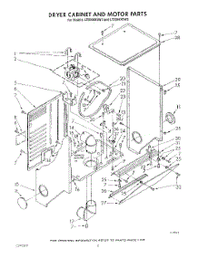 04 - Dryer Cabinet And Motor parts for Whirlpool Washer Dryer Combo LT5004XSW3 from AppliancePartsPros.com