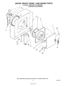 03 - Dryer Front Panel And Door parts for Whirlpool Washer Dryer Combo LT5000XSW1 from AppliancePartsPros.com
