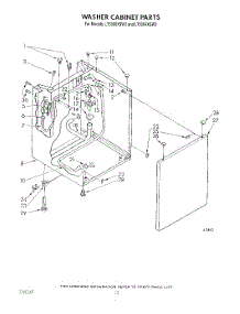 08 - Washer Cabinet parts for Whirlpool Washer Dryer Combo LT5004XSW3 from AppliancePartsPros.com
