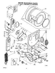 05 - Dryer Bulkhead parts for Whirlpool Washer Dryer Combo LT5009XMW0 from AppliancePartsPros.com