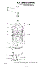 11 - Tub And Basket parts for Whirlpool Washer Dryer Combo LT5004XSW2 from AppliancePartsPros.com