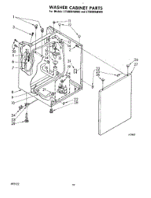 08 - Washer Cabinet parts for Whirlpool Washer Dryer Combo LT5009XMW0 from AppliancePartsPros.com