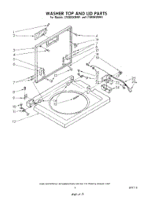 07 - Washer Top And Lid parts for Whirlpool Washer Dryer Combo LT5000XMW1 from AppliancePartsPros.com
