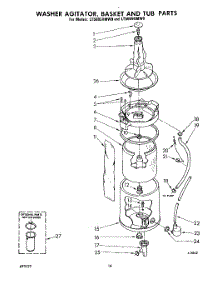 14 - Washer Agitator, Basket And Tub parts for Whirlpool Washer Dryer Combo LT5009XMW0 from AppliancePartsPros.com