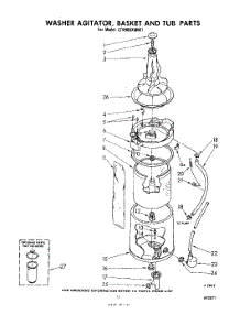 08 - Washer Agitator, Basket And Tub parts for Whirlpool Washer Dryer Combo LT4900XMW1 from AppliancePartsPros.com