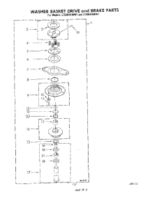 14 - Washer Basket Drive And Brake parts for Whirlpool Washer Dryer Combo LT5000XMW1 from AppliancePartsPros.com