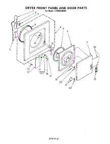 03 - Dryer Front Panel And Door parts for Whirlpool Washer Dryer Combo LT4900XMW2 from AppliancePartsPros.com