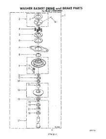 12 - Washer Basket Drive And Brake parts for Whirlpool Washer Dryer Combo LT4900XMW2 from AppliancePartsPros.com