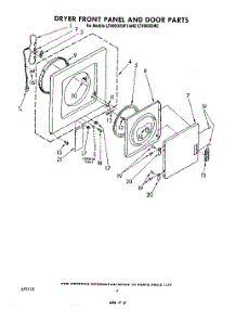 03 - Dryer Front Panel And Door parts for Whirlpool Washer Dryer Combo LT4900XSW1 from AppliancePartsPros.com