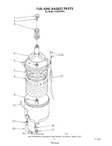 08 - Tub And Basket parts for Whirlpool Washer Dryer Combo LT4900XSW3 from AppliancePartsPros.com