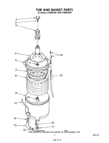 08 - Tub And Basket parts for Whirlpool Washer Dryer Combo LT4900XSW1 from AppliancePartsPros.com