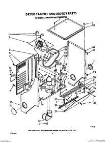 04 - Dryer Cabinet And Motor parts for Whirlpool Washer Dryer Combo LT5000XVW0 from AppliancePartsPros.com