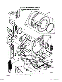 05 - Dryer Bulkhead parts for Whirlpool Washer Dryer Combo LT5000XVW0 from AppliancePartsPros.com