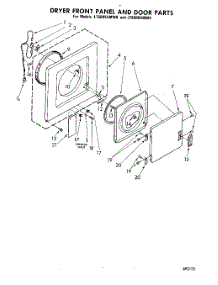 03 - Dryer Front Panel And Door parts for Whirlpool Washer Dryer Combo LT5005XMW0 from AppliancePartsPros.com