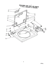 07 - Washer Top And Lid parts for Whirlpool Washer Dryer Combo LT5005XMW0 from AppliancePartsPros.com