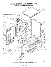 04 - Dryer Cabinet And Motor parts for Whirlpool Washer Dryer Combo LT5004XMW0 from AppliancePartsPros.com