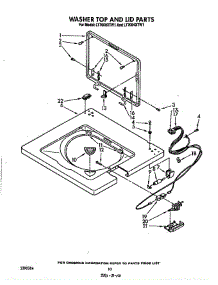 Washer Top And Lid parts for Whirlpool Washer Dryer Combo LT5004XTW1 from AppliancePartsPros.com