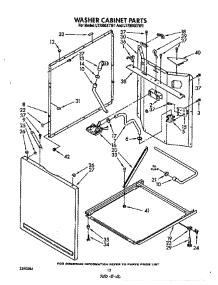 Washer Cabinet parts for Whirlpool Washer Dryer Combo LT5004XTW1 from AppliancePartsPros.com