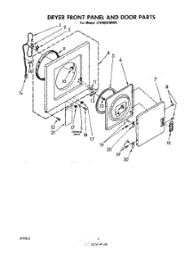 03 - Dryer Front Panel And Door parts for Whirlpool Washer Dryer Combo LT4900XMW0 from AppliancePartsPros.com