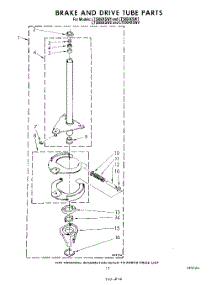 14 - Brake And Drive Tube parts for Whirlpool Washer Dryer Combo LT5000XSW2 from AppliancePartsPros.com