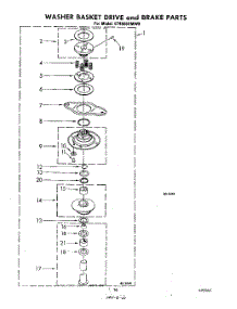 13 - Washer Basket Drive And Brake parts for Whirlpool Washer Dryer Combo LT4900XMW0 from AppliancePartsPros.com