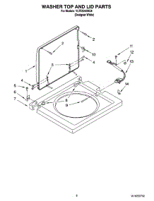 06 - Washer Top And Lid Parts parts for Whirlpool Washer Dryer Combo YLTE5243DQ8 from AppliancePartsPros.com