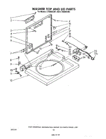 07 - Washer Top And Lid parts for Whirlpool Washer Dryer Combo LT4900XSW2 from AppliancePartsPros.com