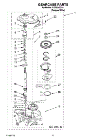 12 - Gearcase Parts parts for Whirlpool Washer Dryer Combo YLTE5243DQ8 from AppliancePartsPros.com