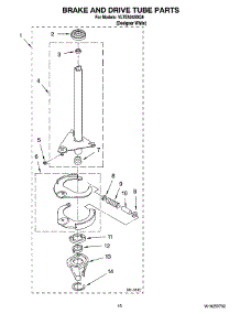 13 - Brake And Drive Tube Parts parts for Whirlpool Washer Dryer Combo YLTE5243DQ8 from AppliancePartsPros.com