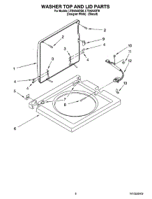 06 - Washer Top And Lid Parts parts for Whirlpool Washer Dryer Combo LTG5243DT8 from AppliancePartsPros.com