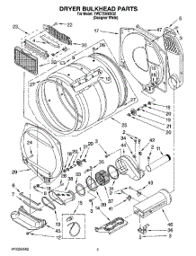 04 - Dryer Bulkhead Parts parts for Whirlpool Washer Dryer Combo YWET3300SQ2 from AppliancePartsPros.com