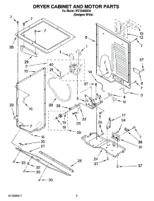 03 - Dryer Cabinet And Motor Parts parts for Whirlpool Washer Dryer Combo WET3300SQ2 from AppliancePartsPros.com