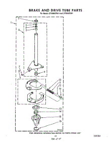 13 - Brake And Drive Tube parts for Whirlpool Washer Dryer Combo LT7000XTW1 from AppliancePartsPros.com