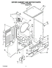 03 - Dryer Cabinet And Motor Parts parts for Whirlpool Washer Dryer Combo LTE5243DQ8 from AppliancePartsPros.com