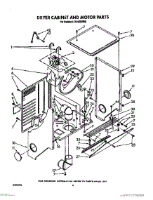04 - Dryer Cabinet And Motor parts for Whirlpool Washer Dryer Combo LT5100XVW0 from AppliancePartsPros.com