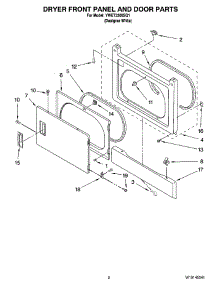 02 - Dryer Front Panel And Door Parts parts for Whirlpool Washer Dryer Combo YWET3300SQ1 from AppliancePartsPros.com