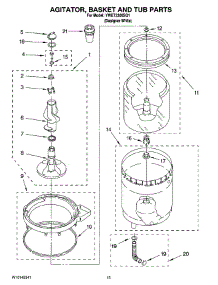 10 - Agitator, Basket And Tub Parts parts for Whirlpool Washer Dryer Combo YWET3300SQ1 from AppliancePartsPros.com