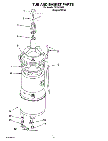 10 - Tub And Basket Parts parts for Whirlpool Washer Dryer Combo LTE5243DQ8 from AppliancePartsPros.com