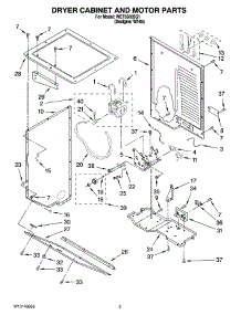 03 - Dryer Cabinet And Motor Parts parts for Whirlpool Washer Dryer Combo WET3300SQ1 from AppliancePartsPros.com